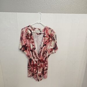 WOMENS TOBY HEART GINGER FLORAL ROMPER SIZE 6 BEACH HAWAIIAN FESTIVAL